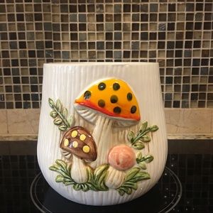vintage merry mushroom canister